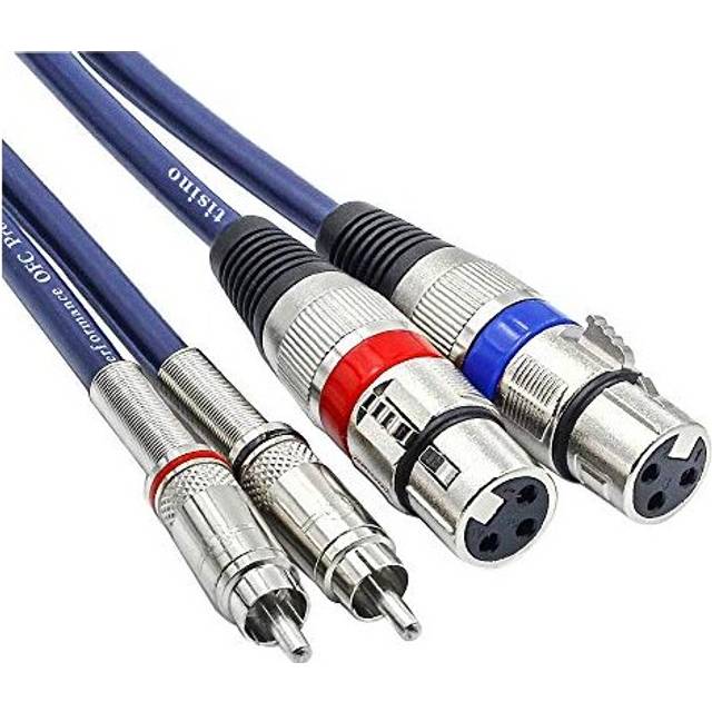 Dual Female XLR to RCA Cable 2 XLR to 2 Phono Plug HIFI Stereo Audio Connection Microphone Cable Wire Cord 15m5 Feet