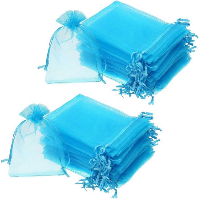 100 Pieces 4 By 6 Inch Organza Gift Bags Drawstring Jewelry Pouches Wedding Party Favor Bags ()
