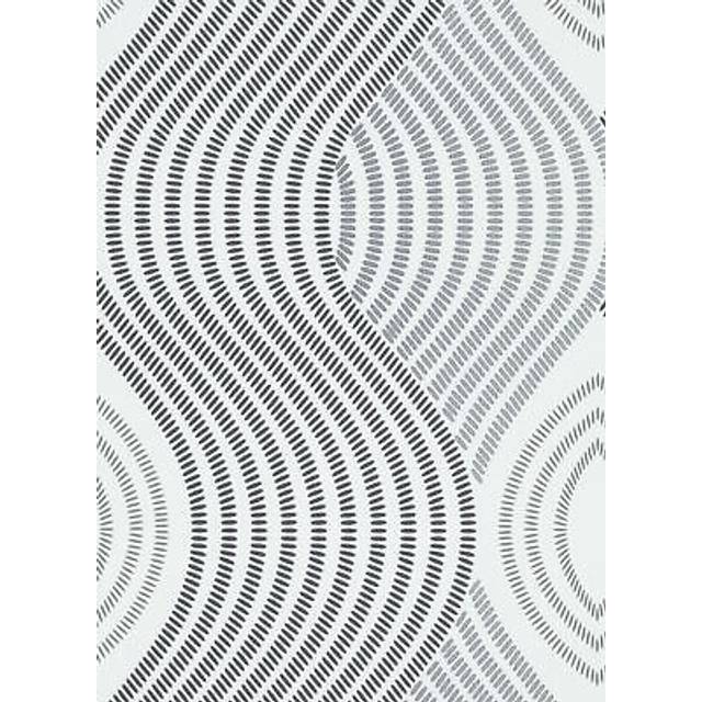 3D Effect Waves Textured Wallpaper Erismann Paste The Wall White Black Silver