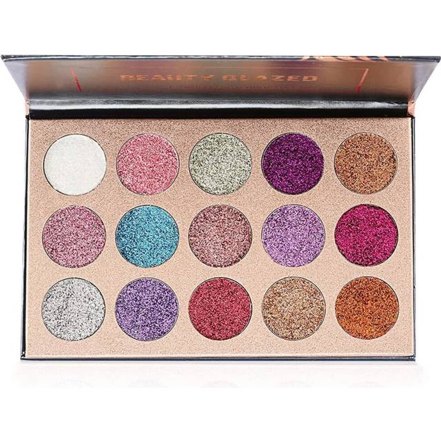 15 Color Eyeshadow Palette Shimmer Glitter Pressed Makeup Palette Pigment Long Lasting Diamond Shiny Loose Powder Eye Shadow Palette Cosmetic Shadows