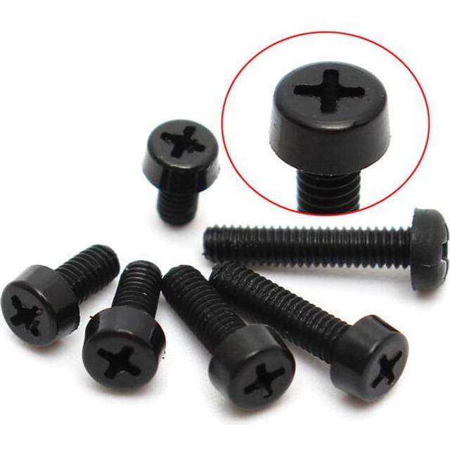 (10mm) 20 pcs M2.5 Black Nylon Screws Phillips Plastic Round Head Screw Bolt