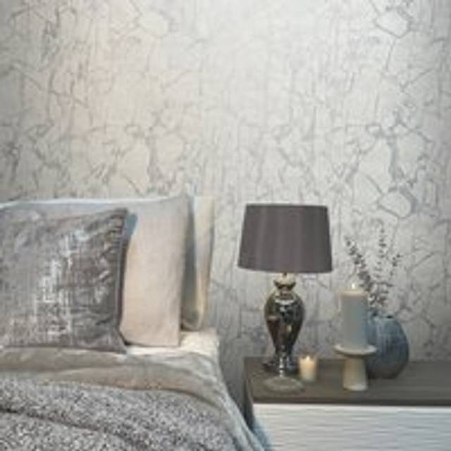 Rasch Vasari Enzo Silver Marble Wallpaper Metallic Heavyweight Textured Vinyl