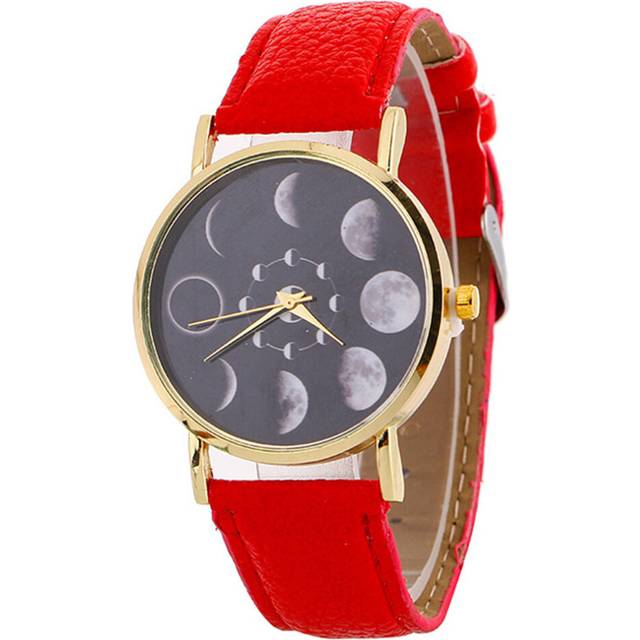 2 Pcs Fashion Moon Phase Watch Women's Watch Fashion Personality Woman Watch Casual Quartz Watch Women's Watch
