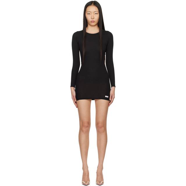Alexander Wang Black Long Sleeve Loungewear Minidress - 001 Black - S