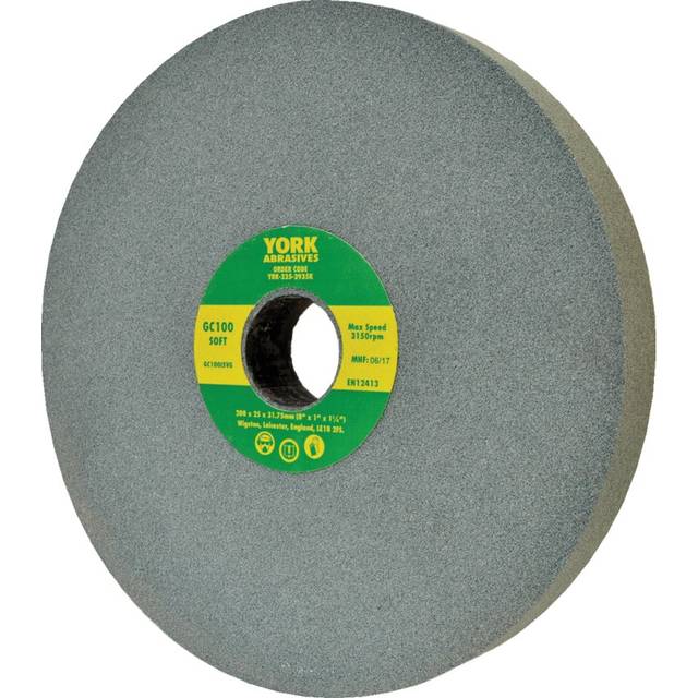 York 256X25X76.2MM GC60KV Medium Silicon Carbide Bench Grinding Wheel