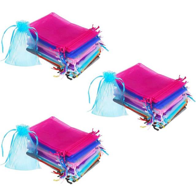 150 Pieces 4 By 6 Inch Organza Gift Bags Drawstring Jewelry Pouches Wedding Party Favor Bags (Multicolor)