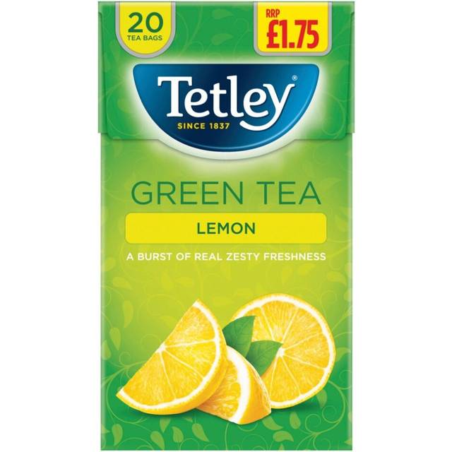 Tetley Green Tea Lemon 20 Tea Bags 40g ( pack of 4 )
