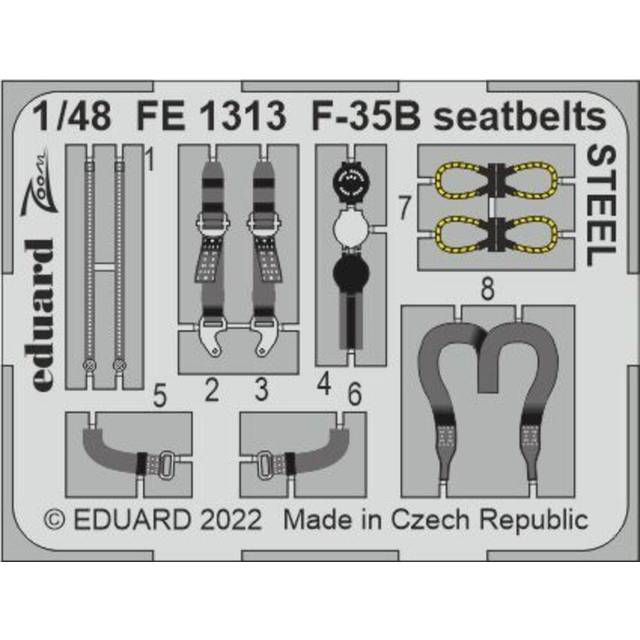 Eduard 1313 Lockheed F-35B Seatbelts Steel Italeri 2810 1:48 Decals