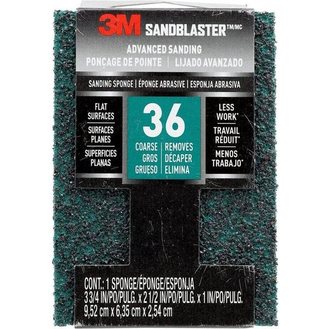 3M SandBlaster Sanding Sponge, 36 Coarse Grit (9.5 x 6.3 x 2.5 cm)