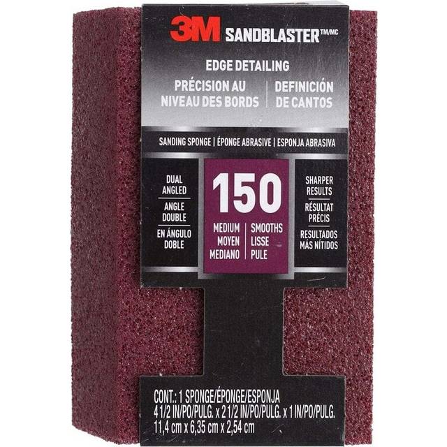 3M SandBlaster Sanding Sponge, 150 Medium Grit (11.4 x 6.3 x 2.5 cm)