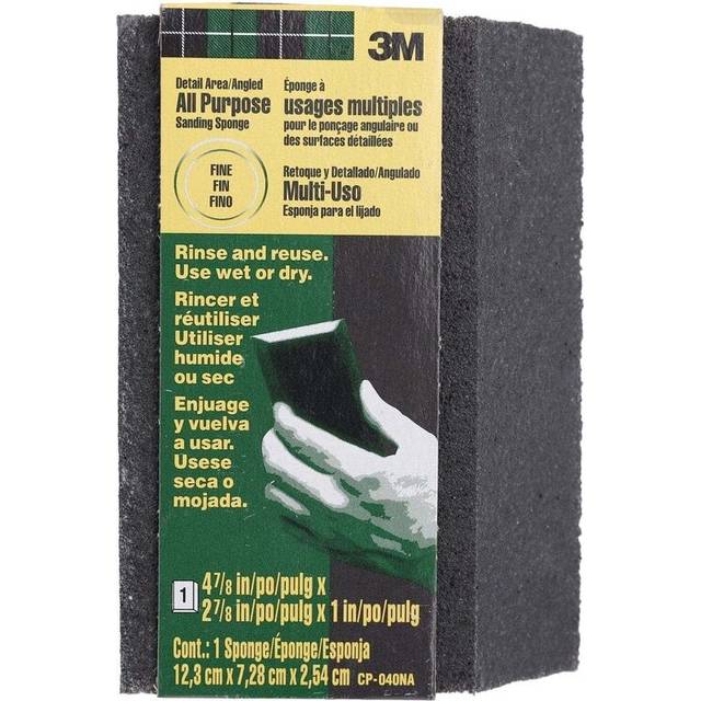 3M Angled Sanding Sponge, Fine Grit (12.3 x 7.30 x 2.54 cm)