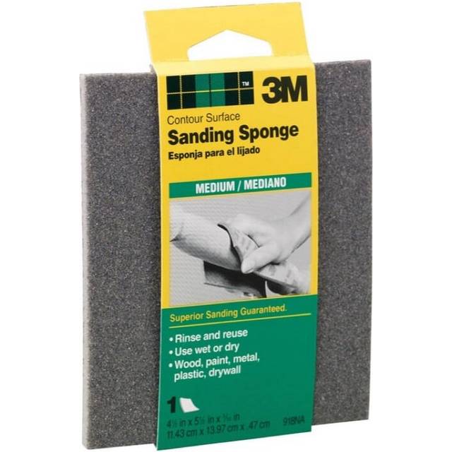 3M Contour Surface Sanding Sponge, Medium Grit (11.43 x 13.97 x 0. 47 cm)