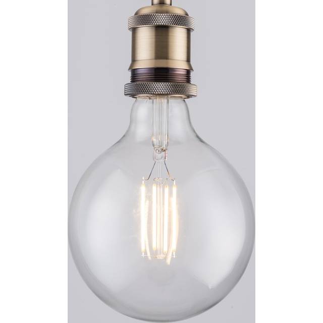 Faucher 8W E27 Dimmable LED Vintage Edison Globe Light Bulb Clear (E27/Medium (Standard))