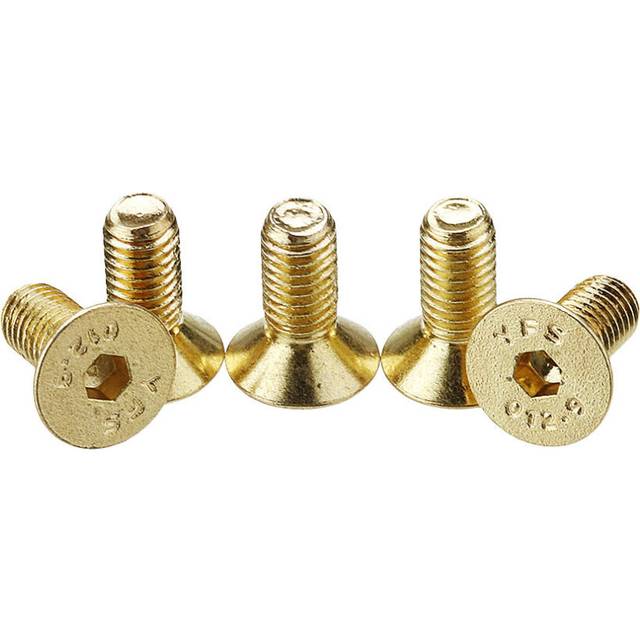 (8mm) 50Pcs Titanium Plated M5 Hex Socket Flat Head Countersunk Screws Alloy Steel 12.9 Grade Screw Bolt M5*12