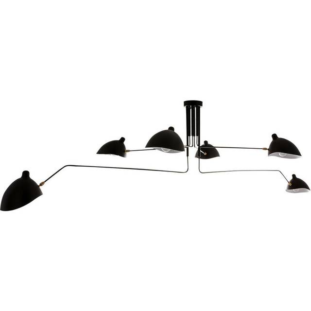Italux - Davis Industrial, Retro 6 Light Semi Flush Ceiling Light, E27