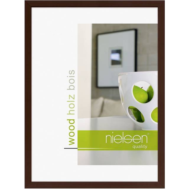Quadrum 40 x 40cm Wooden Picture Frame With Protective Glass Front - Brown - One Size