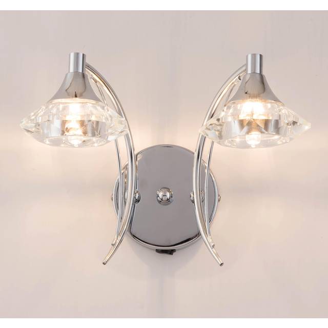 Double Wall Light and Sconce Polished Chrome Finish - Silver - One Size