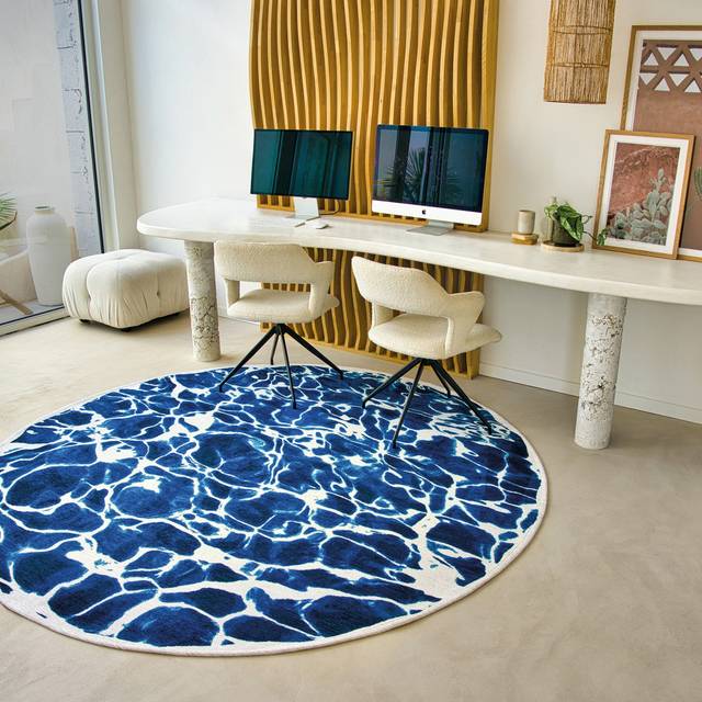 Surf Meditation 240 x 240 cm Rug - Blue (240x240cm)