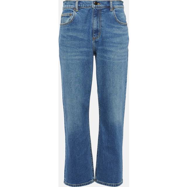 Tory Burch, Cropped Jeans, female, Blue, W28, Flared Crop Denim Jeans
