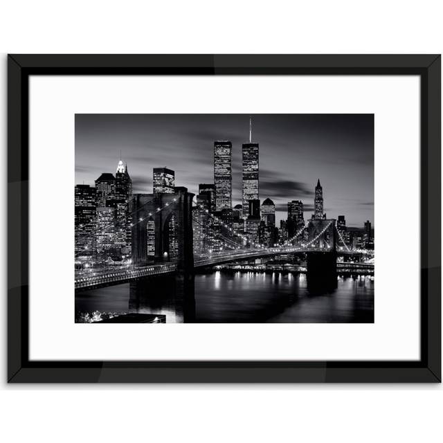 Brookpace Lascelles 'Brooklyn Bridge' Framed Print & Mount, 65 x 85cm