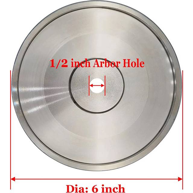 CBN Grinding Wheel, 6Inch Dia x 1Inch Wide, with 1/2Inch Arbor, Diamond Grinding Wheel for Sharpening HSS, 320 Grit