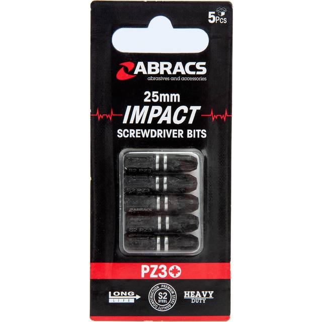 Abracs IPZ32505 PZ3 Impact Screwdriver Bits 25mm, Pack of 5