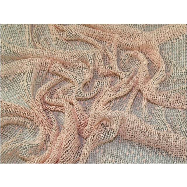 Deadstock Sequin Lace Fabric Peach
