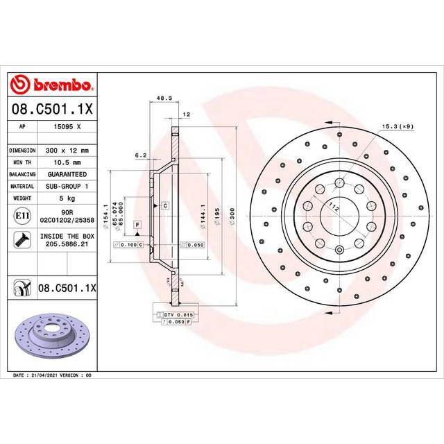 Bromsskiva 08C5011X Brembo