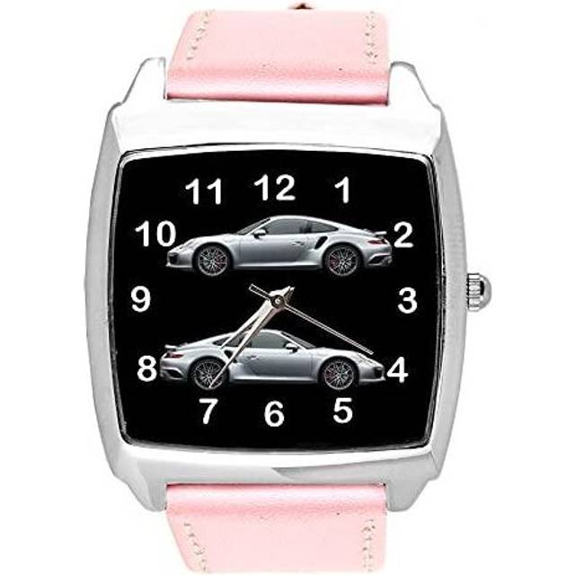 TAPORT Pink Leather Quartz Square Watch for Sport Cars Fans E1 - Blue