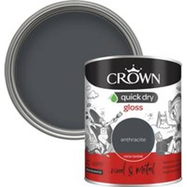 Crown Quick Dry Gloss Wood and Metal Paint - Anthracite