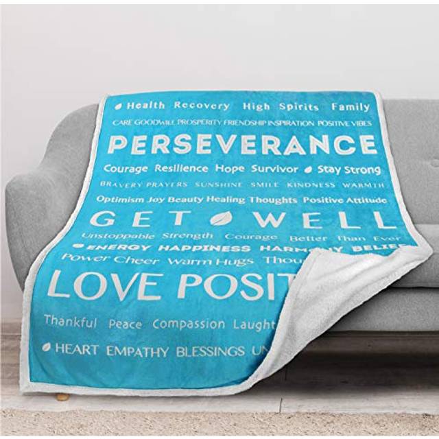 PAVILIA Get Well Soon Gift Women Men  Sympathy Blanket Inspirational Thoughtful Gift  Sherpa Fleece Healing Blanket Surgery Wellness Comfort  Hug Love