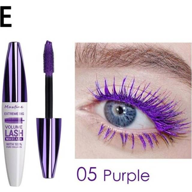 (Purple) 5D Silk Fiber Mascara Lash Color Mascara Waterproof