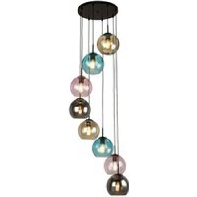 Searchlight 94008-8BK Mardi Gras II 8 Light Pendant Black Metal Colour