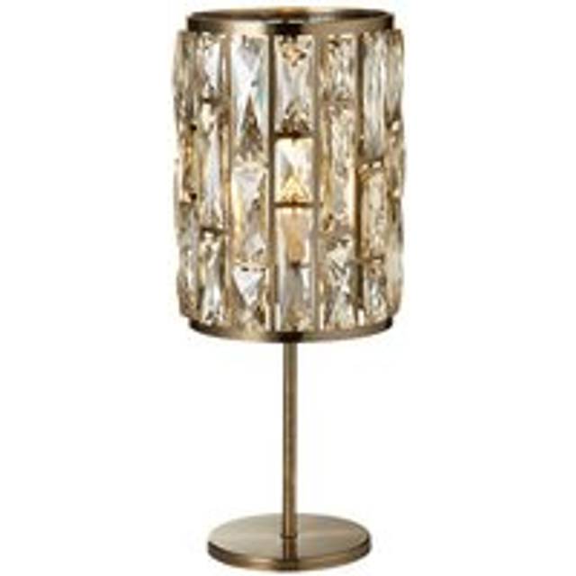 Searchlight 6584AB Bijou Table Lamp Antique Brass Metal Champagne Glas