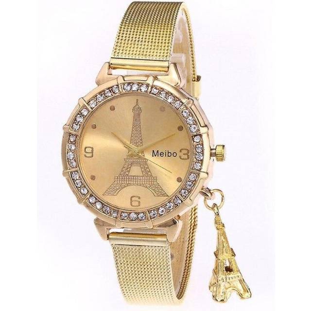 Fashion Watch Women&#39;s H Watch Women&#39;s Paris Tower Pendant Alloy Mesh Belt Quartz Watches - Multicoloured