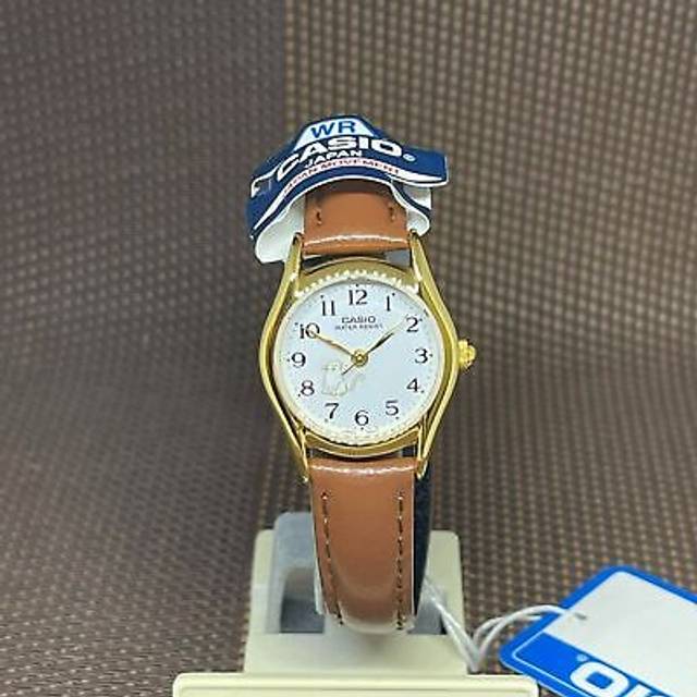 Casio Ltp 1094q 7b8rdf  Ltp 1094q 7b8  Analog Sat Student Cat Female Leather Watch LTP-1094Q-7B8RDF