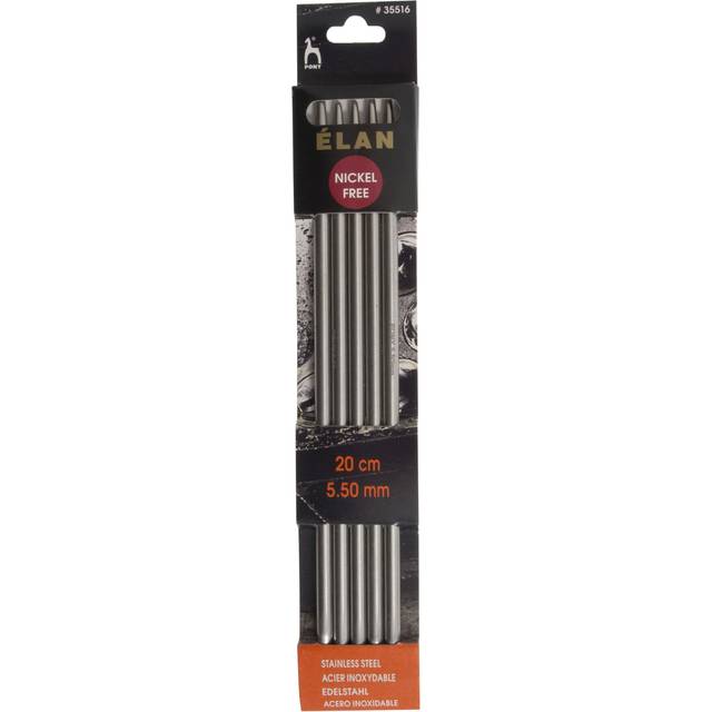 Pony Stainless Steel 20cm Elan Double Knitting Needles - Set of Five - 5.50mm (P35516)