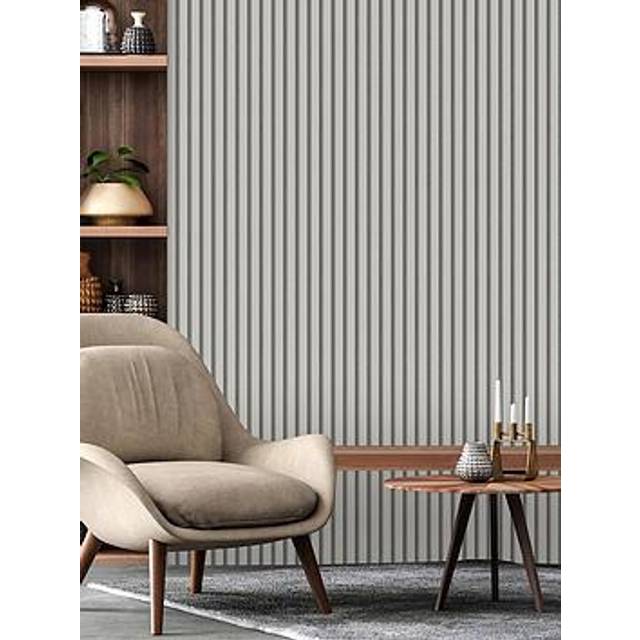 Fine decor acoustic panel effect stone grey wallpaper fd43287