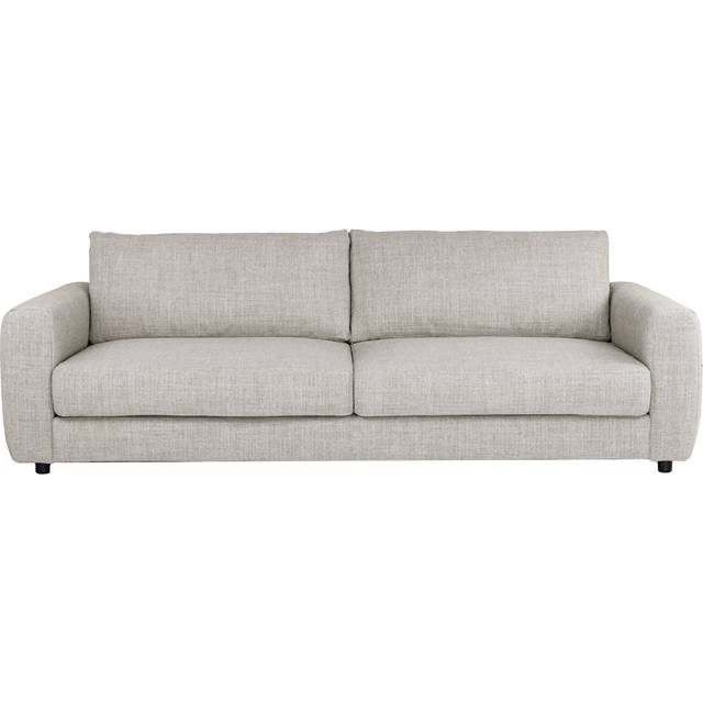 Nuuck - Bente 3 Seater Sofa - beige/Melina Simply 1244 (100% Polyester)/LxBxH 230x100x79cm/mit Kunststoffgleitern und Kissen (79.0 x 230.0 x 100.0cm)