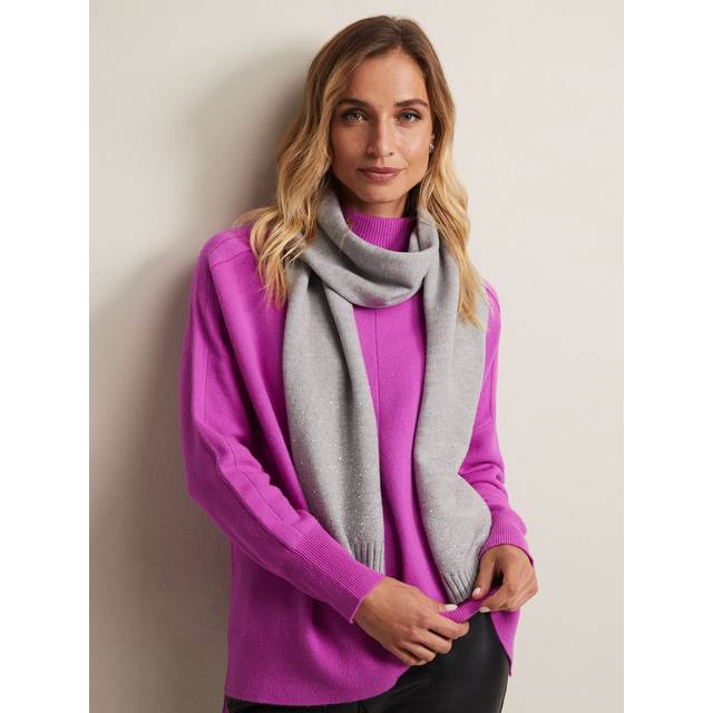 Phase Eight Women's Grey Sparkly Scarf - Pale Grey - One Size