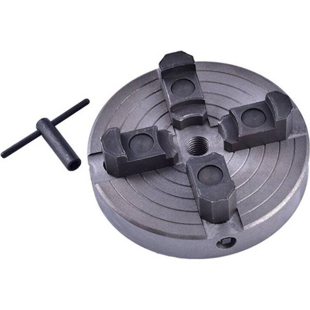 (M33*3.5) Manual Lathe Chuck Woodworking Lathe Accessories Wood Rotary Attachment 6 Inch 4-Jaw Single Action Chuck Woodworking Lathe Chuck