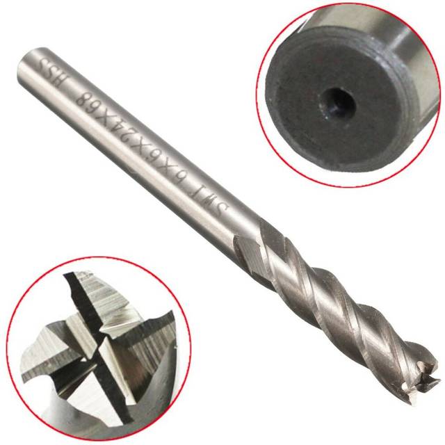6mm Shank Aluminum Hard HSS Cutter Blade 662468mm Lengthened End Mill Router Bit