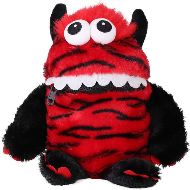 ToylandÂ® 9' ( 23cm) Red & Black Colour Worry Monster Plush Soft Toy - Loves Eating Your Worries