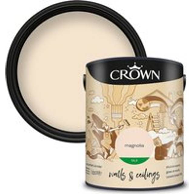 Crown Walls and Ceilings Silk Emulsion Paint, Magnolia 5L