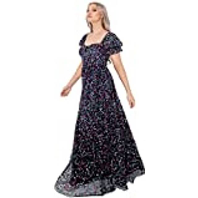Fully Embellished Sweetheart Neckline Maxi Dress - Black - 10