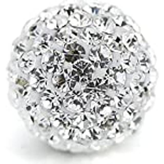 RUBYCA Pave Czech Crystal Disco Ball Clay Beads fit Shamballa Jewelry (20pcs  12mm  White Clear)