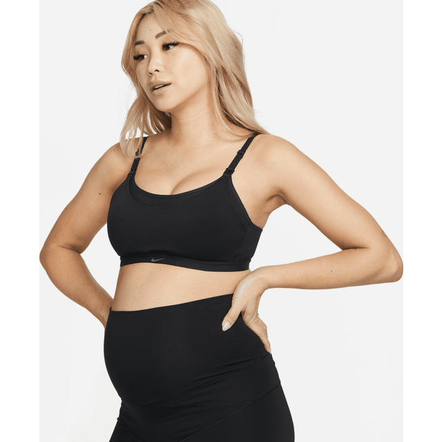 Nike Alate Seamless Maternity Sports Bra - Black - Womens - Black/Grey - XS