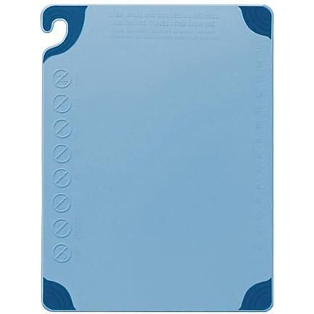 San Jamar Saf-T-grip Plastic cutting Board with Safety Hook  18 x 24 x 05  Blue