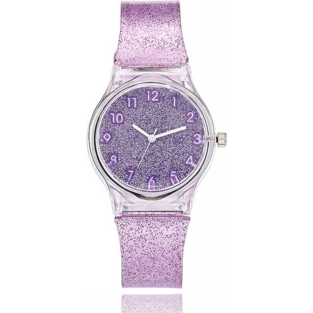 2 Pcs Women Watch Women's Casual Quartz Plastic Band Strap Watch Analog Wrist Watch