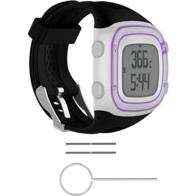 Garmin Forerunner 15 och 10 klockarmband träningsklocka silikon mjukt flexibel ekovänlig giftfri - Svart